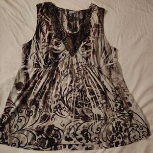 Black And White Unity World Wear Women's Sleeveless Tank Top